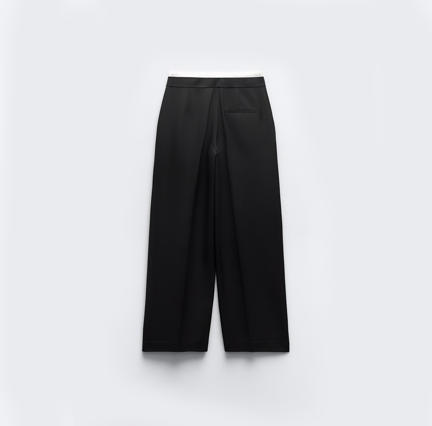 Double Waistband Wide-Leg Trousers